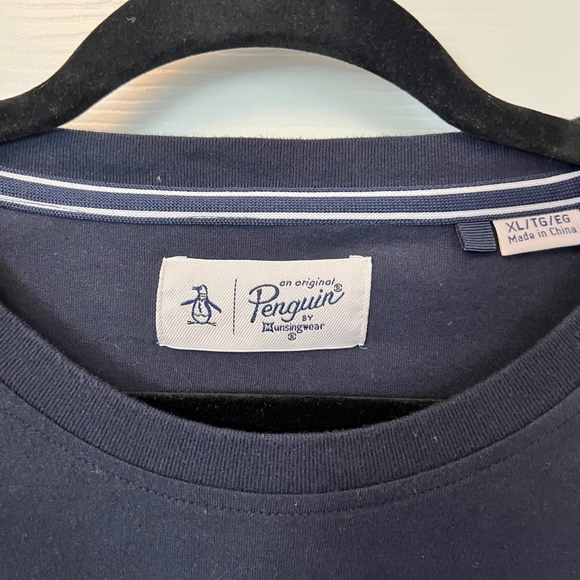 Original Penguin By Munsingwear Men's Medium Navy Short Sleve T-Shirt Size XL - Picture 3 of 4